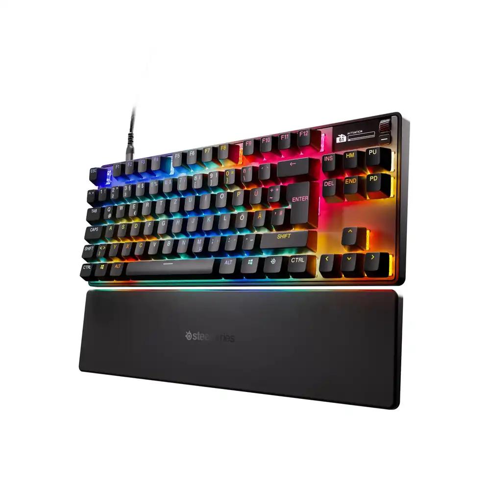 SteelSeries Apex Pro TKL Gen 3 – HyperMagnetic mänguriklaviatuur – OmniPoint 3.0 lülitid – Kohandatav reageerimine – Rapid Trigger – Rapid Tap/SOCD – OLED – PBT-klahvikatted – USB-C – DE QWERTZ paigutus