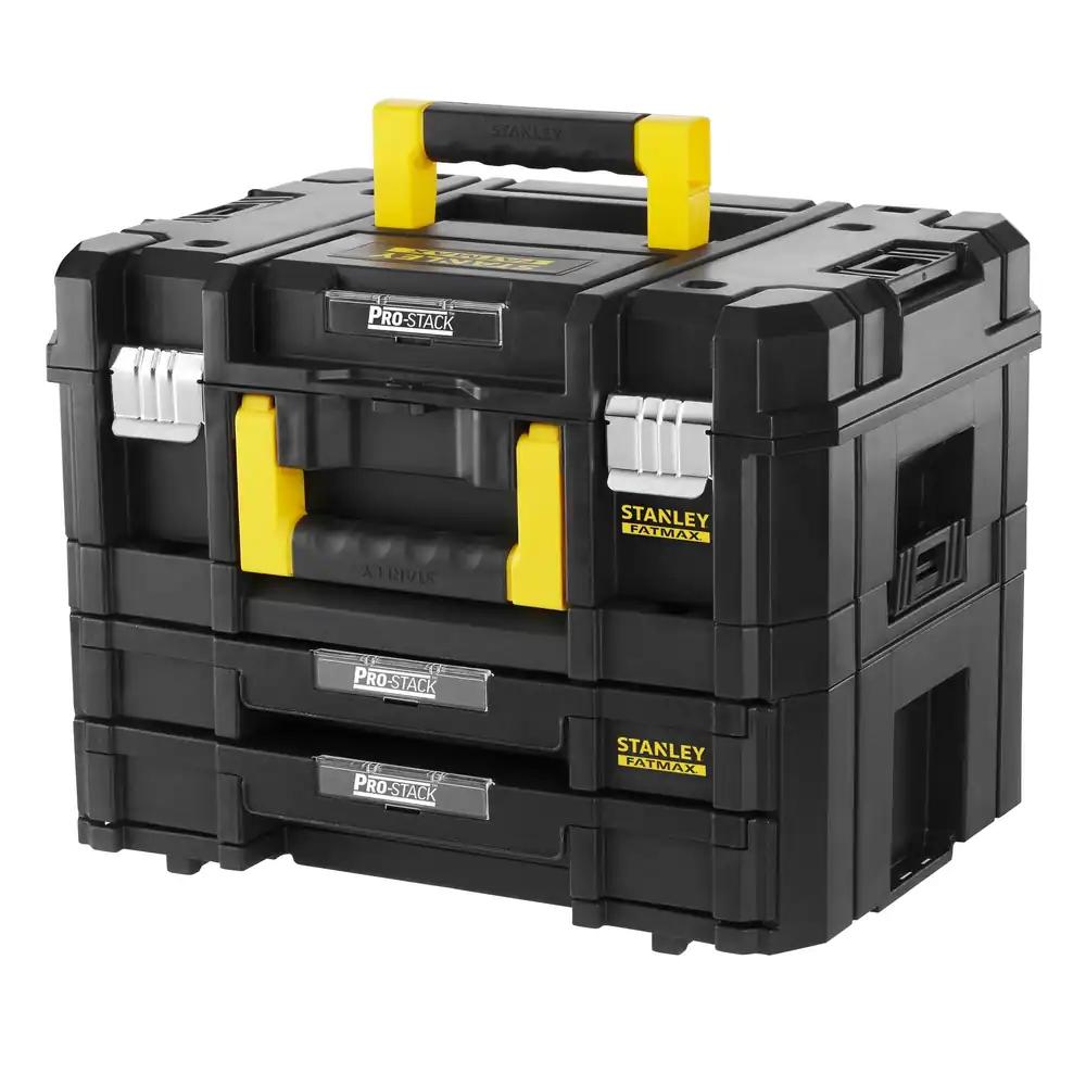Stanley FatMax Pro-Stack tööriistakast Combo (21,5L mahutavus, 2 sahtliga ja väikeste osade korraldajatega, metallist kinnitustega, eemaldatavate siseseparatoritega) FMST1-71981