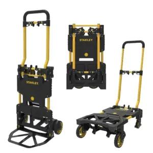 Stanley 2-in-1 kokkupandav kärukäru ja transportkäru SXWTD-FT585 – kokkupandav käru 137 kg kandevõimega – multifunktsionaalne käru ladustamiseks ja treppidele
