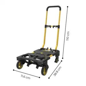 Stanley 2-in-1 kokkupandav kärukäru ja transportkäru SXWTD-FT585 – kokkupandav käru 137 kg kandevõimega – multifunktsionaalne käru ladustamiseks ja treppidele