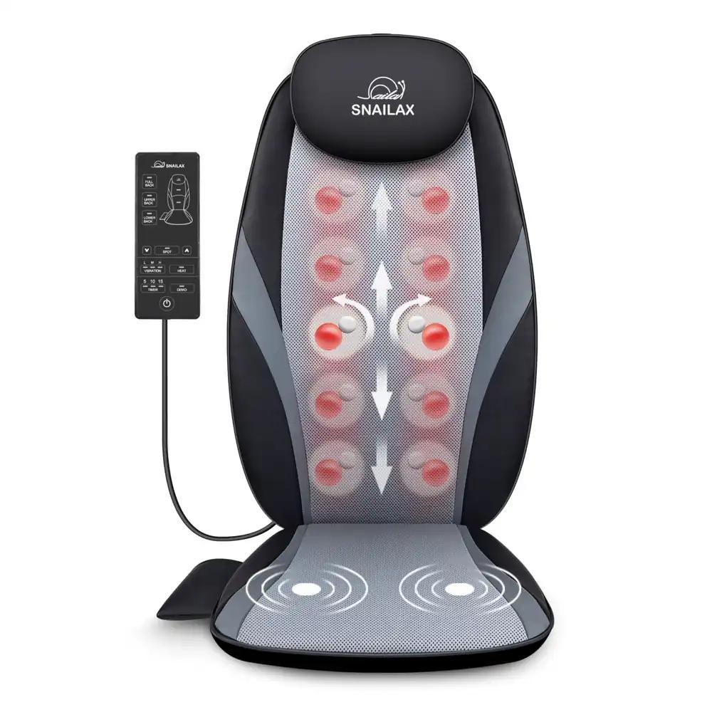 Snailax massaažitugitugi, Shiatsu massaažipadi kaela ja õlgadele, seljamassaažiseade soojendus- ja vibratsioonifunktsiooniga, massaažitool, kingitus meestele ja naistele