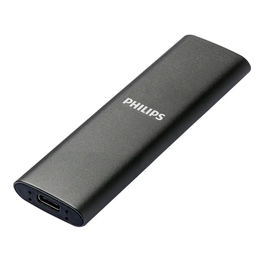 Philips välise kaasaskantav SSD 1 TB – ultraõhuke SATA ülikiire USB-C, lugemiskiirus kuni 540 MB/s, alumiinium
