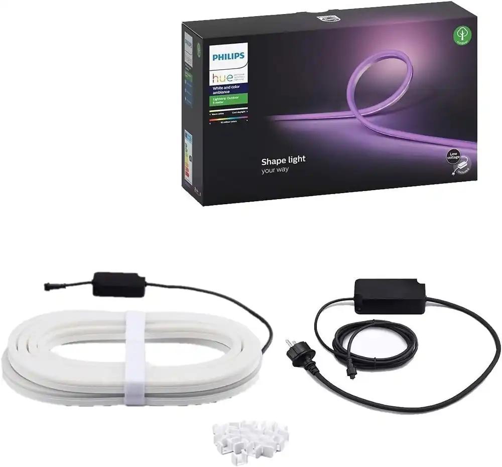 Philips Hue White & Color Ambiance välistingimustes kasutatav valgusriba (5 m), hämardatav LED-riba Hue valgustussüsteemile, 16 miljonit värvi, nutikas juhtimine hääle või rakenduse kaudu