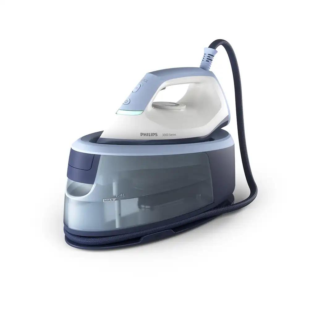 Philips Aurutriikimisjaam 3000 seeria, 2400 W, 120 g/min pidev aur, 350 g auruimpulss, kiire ja võimas, vertikaalne aur, keraamiline tald, sügavsinine (PSG3000/20)