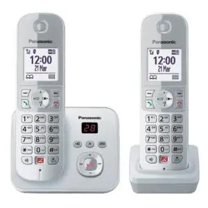 Panasonic KX-TG6862GS juhtmeta telefon 2 käsitelefoni ja kõnepostiga (Kuni 1 000 numbrit blokeeritav