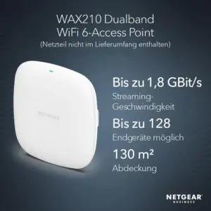NETGEAR juhtmevaba pääsupunkt (WAX210) – WiFi 6-dualband AX1800 kiirusega