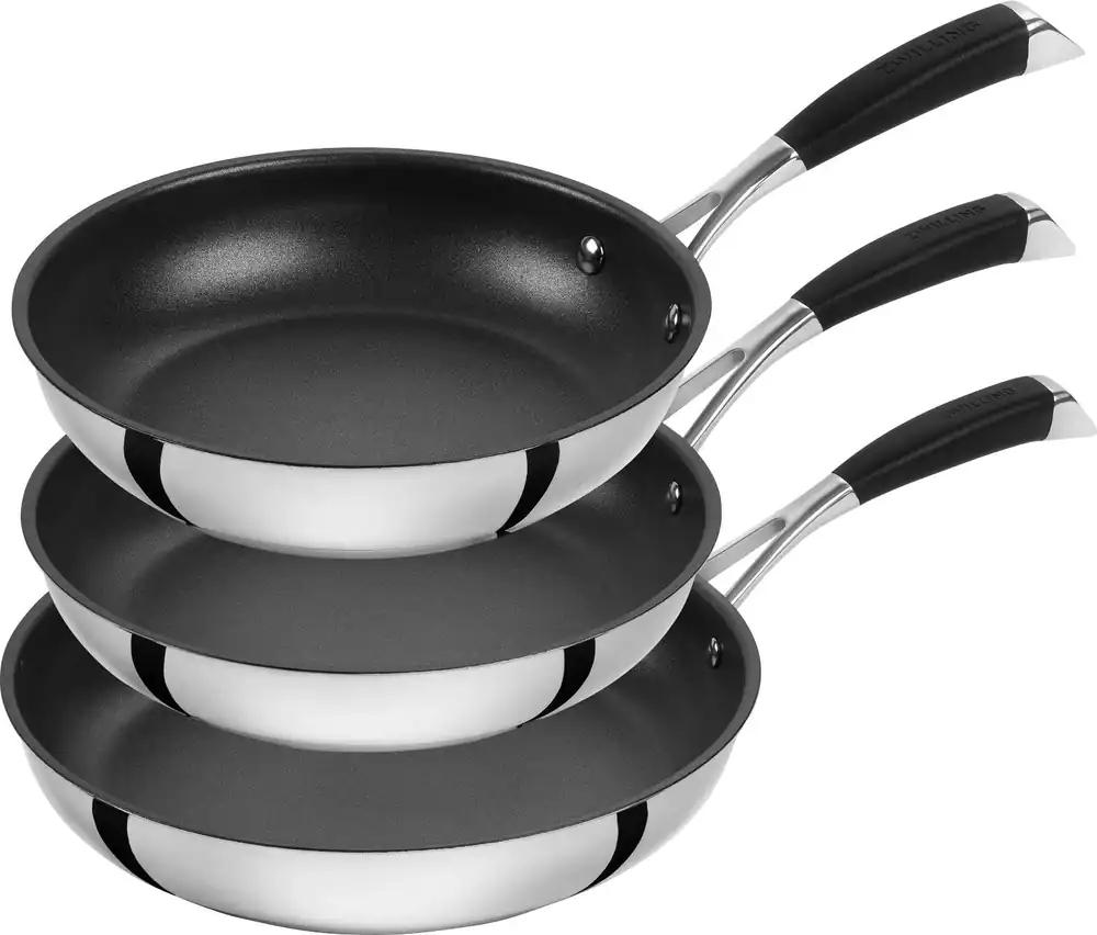 ZWILLING CORNELIA POLETTO praepannide komplekt, 3-osaline (20 cm + 24 cm + 28 cm), 4-kihilise teemantosakestega mittekleepuva kattega, 18/10 roostevabast terasest, sobib igale pliiditüübile, sealhulgas induktsioonile