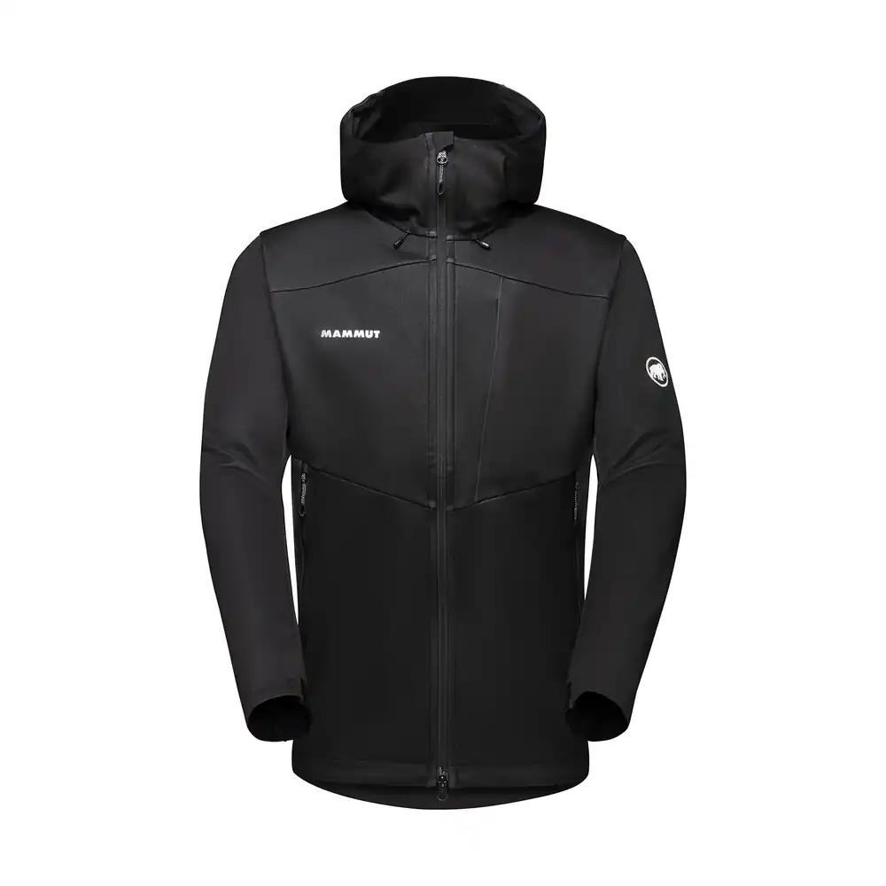 Mammut Ultimate VII Kapuutsiga Softshell Jope Meestele | Hingav & Tuulekindel Matkajope | Gore-Tex Funksionaalne Jope | Must, L