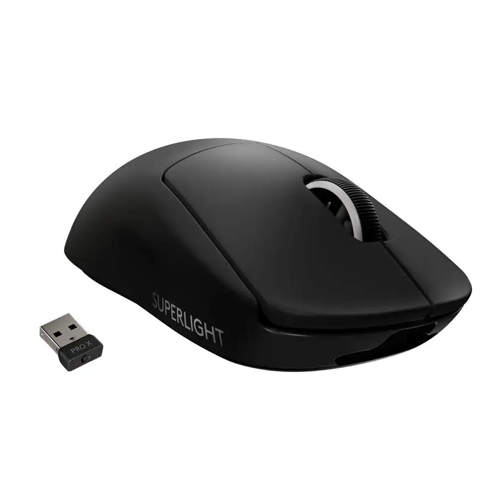 Logitech G PRO X SUPERLIGHT juhtmevaba mängurihiir HERO 25K sensoriga, ultra-kerge 63g, 5 programmeeritavat nuppu, 70 tundi aku kestvust, PTFE jalad, PC/Mac – Must