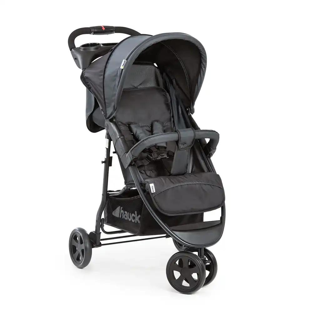 hauck Buggy Citi Neo II joogitopsihoidjaga, ühe käega kokkupandav, lastele sünnist kuni 22 kg, lamamisasendiga, taskuga varikatuse all, XL-korv kuni 3 kg (must)