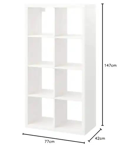 IKEA Kallax riiul, valge, 77 x 147 cm, pilt 2