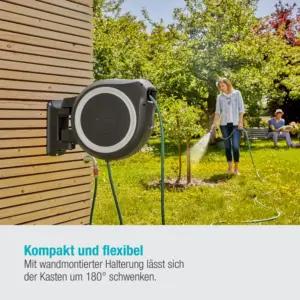 Gardena Originaalne seinale kinnitatav voolikukarp RollUp L (valge) 30 m