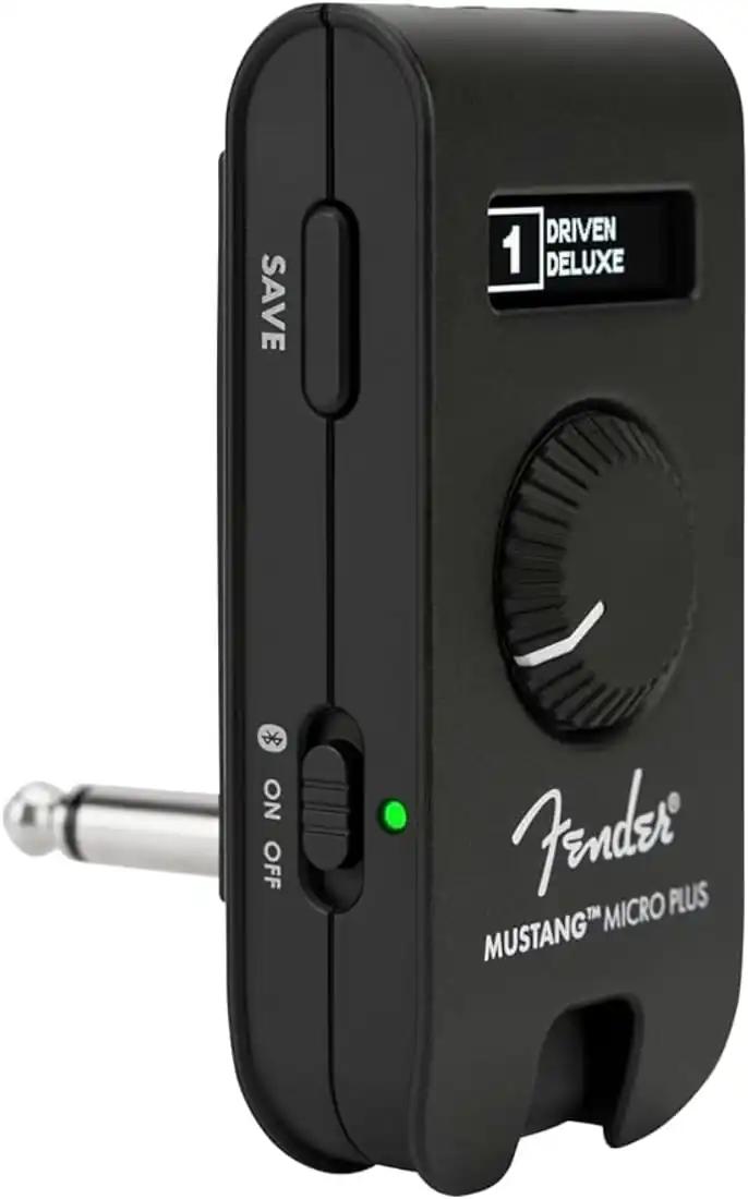 Fender Mustang Micro Plus Kitarrivõimendi – Isiklik Kõrvaklappide Võimendi 25 Võimendimudeli, 25 Efekti, Bluetoothi ja 100 Eelseadistusega, USB Laetav