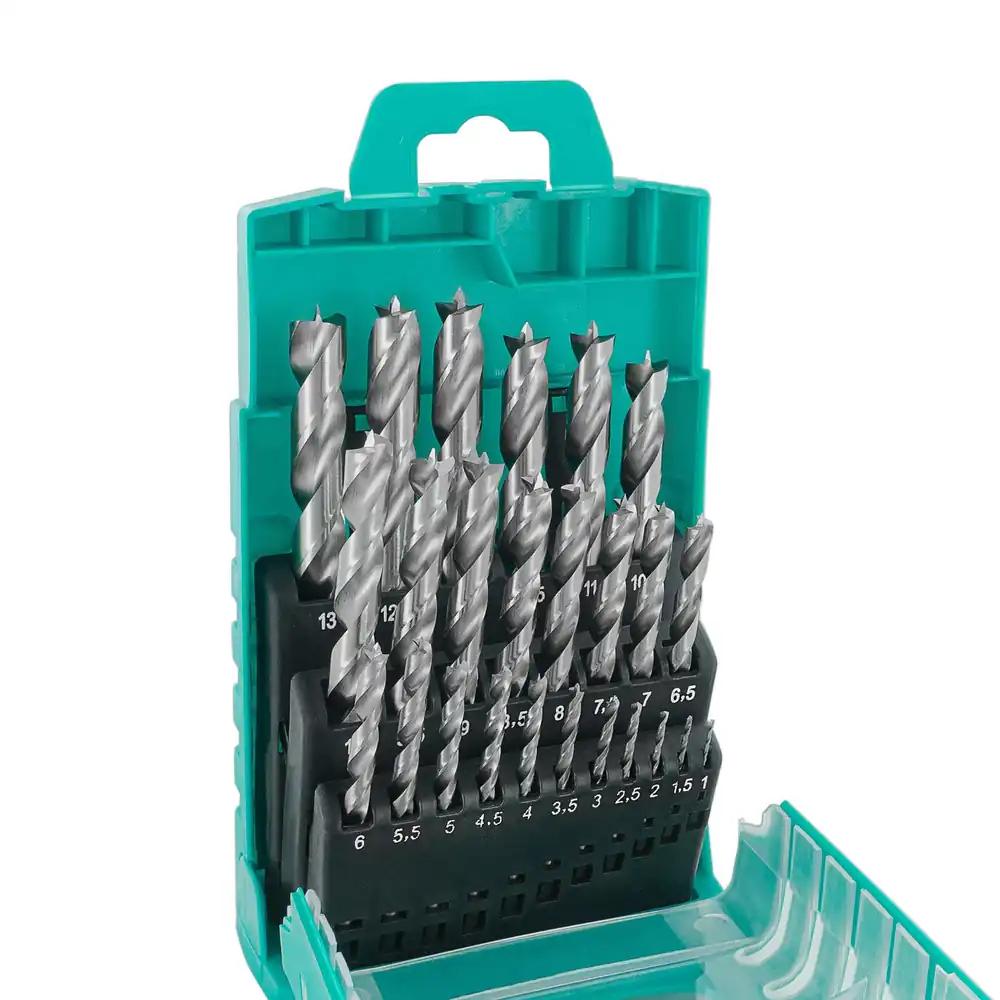 ENT 09225 25-osaline HSS-G puidupuuride komplekt – 1-13 mm