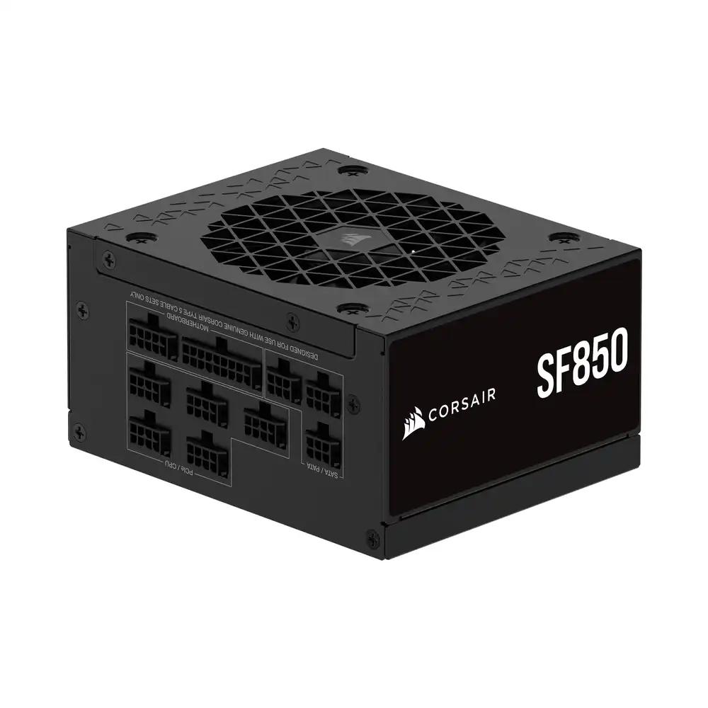CORSAIR SF850 (2024) Täielikult Modulaarne Vaikne 80 Plus Platinum ATX Toiteplokk – ATX 3.1 Ühilduv – PCIe 5.1 Toega – SFX-to-ATX Kinnitus Kaasas – Must