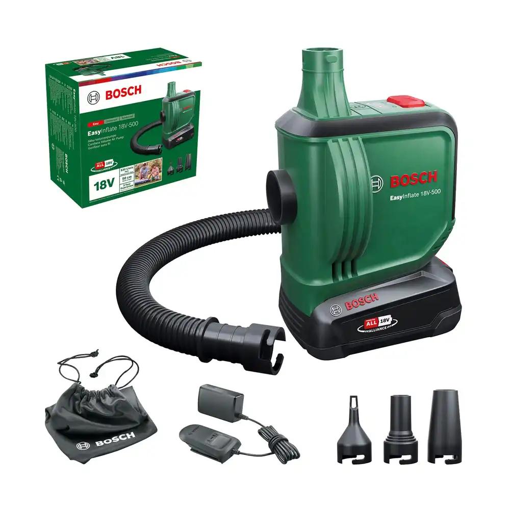 Bosch elektriline õhupump / õhupump madratsile EasyInflate 18V-500 (1x 2,0 Ah aku; 18V süsteem; täispuhumiseks ja tühjendamiseks; karbis)