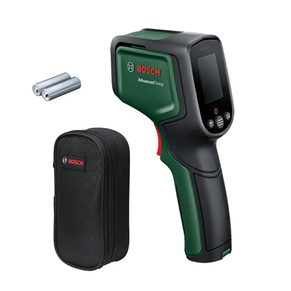Bosch Home and Garden AdvancedTemp Infrapuna Termomeeter (-30°C kuni +500°C, sisseehitatud hallituse ja soojussildade tuvastus, LED-ekraan lihtsaks tõlgendamiseks, ümbris taaskasutatud materjalist)