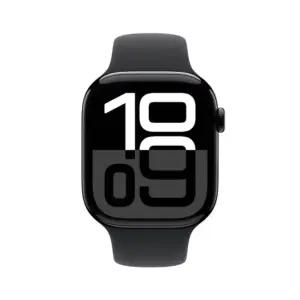 Apple Watch Series 10 (GPS + Cellular 46 mm) Nutikell alumiiniumkorpusega diamantses mustas ja musta spordirihmaga (S/M). Fitnesstracker