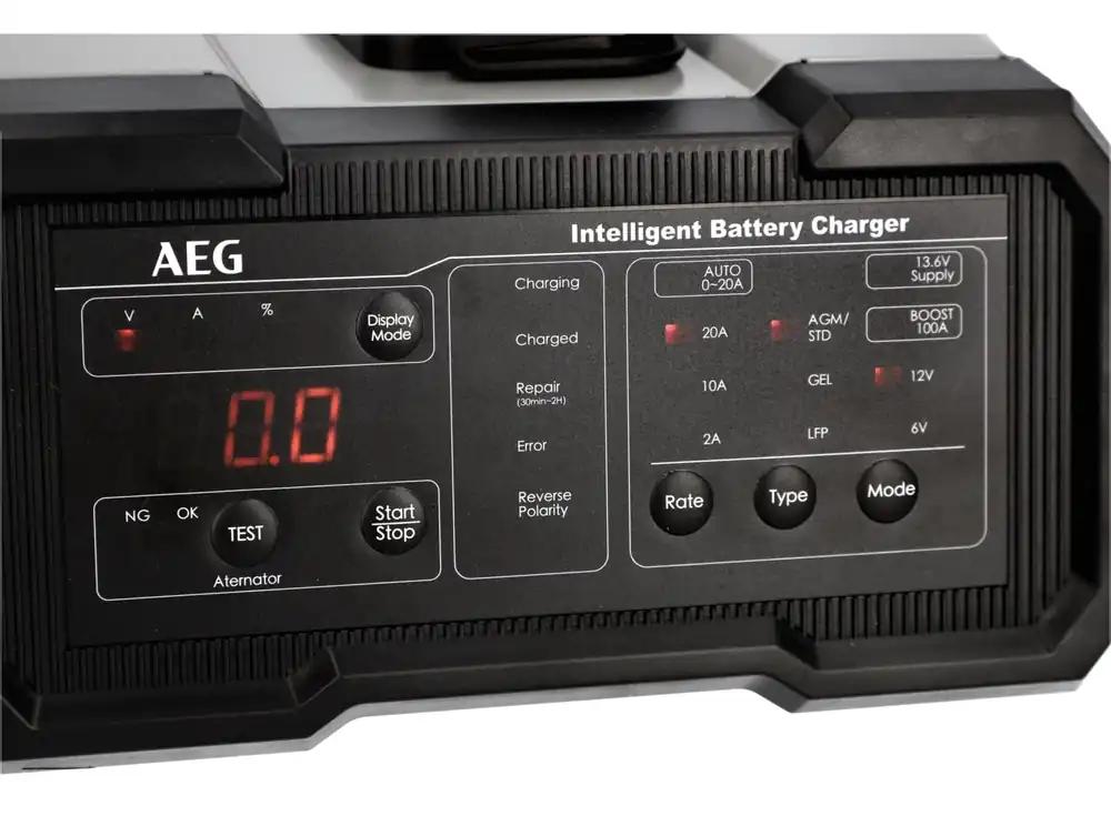 AEG CW20 akulaadija 6 V ja 12 V akudele, 20 A, täisautomaatne, must, pilt 2