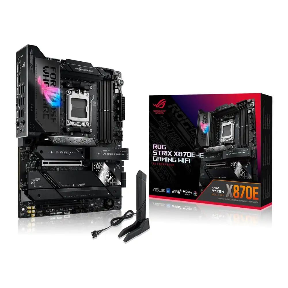 ASUS ROG Strix X870E-E Gaming WiFi emaplaat AM5 sokkel (AMD, X870E, ATX, 18+2+2 voolustaadiumid, Dynamic OC Switcher, Core Flex, DDR5, WiFi 7, M.2, PCIe 5.0)