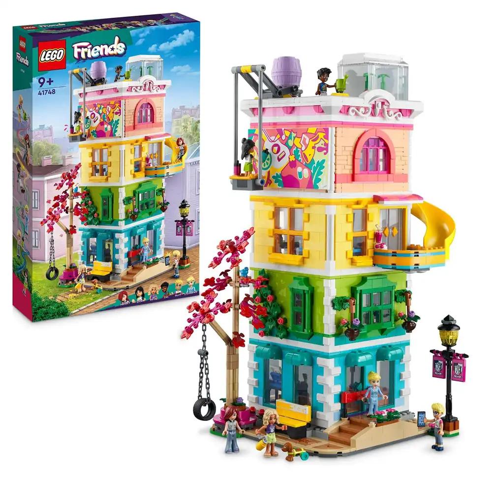 LEGO 41748 Friends Heartlake City Kogukonnakeskus, modulaarne hoone kunsti- ja helisalvestusstuudioga, mängutuba 6 mini-nukuga, sisaldab koera Pickle, mänguasi lastele