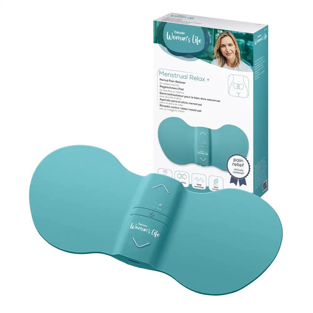 Beurer EM 55 Menstrual Relax+ menstruatsioonipadi TENS-i ja soojendusfunktsiooniga, leevendab menstruatsioonivalu ja endometrioosi valu, loomulik valuvaigistus, suur soojenduspind, kaasaskantav, aku