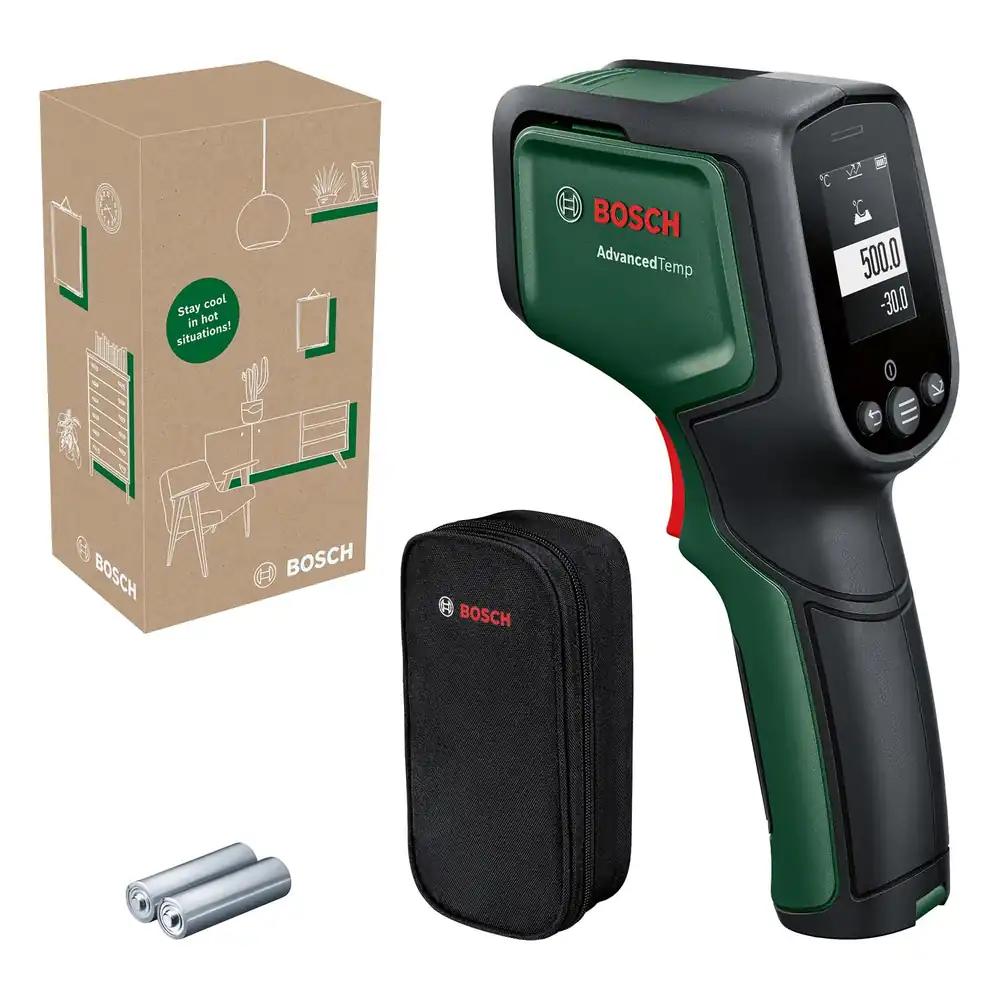 Bosch infrapuna termomeeter AdvancedTemp (-30°C kuni +500°C, hallituse ja soojussildade tuvastus, LED-ekraan, e-kaubanduse karbis)