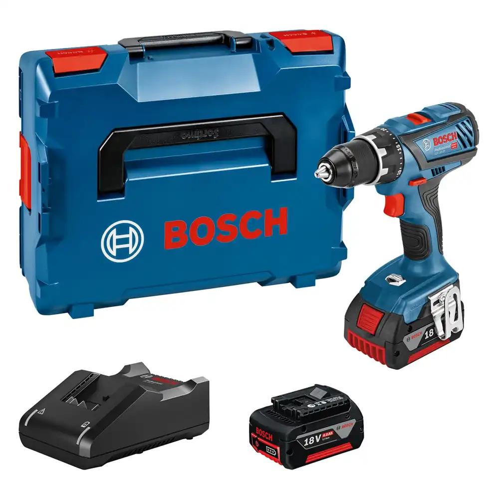 Bosch Professional 18V süsteemi akuga akutrell GSR 18V-28 (maksimaalne pöördemoment: 28/63 Nm, sisaldab 2x 4.0Ah akut, kiirlaadijat GAL 18V-40, L-BOXXi)