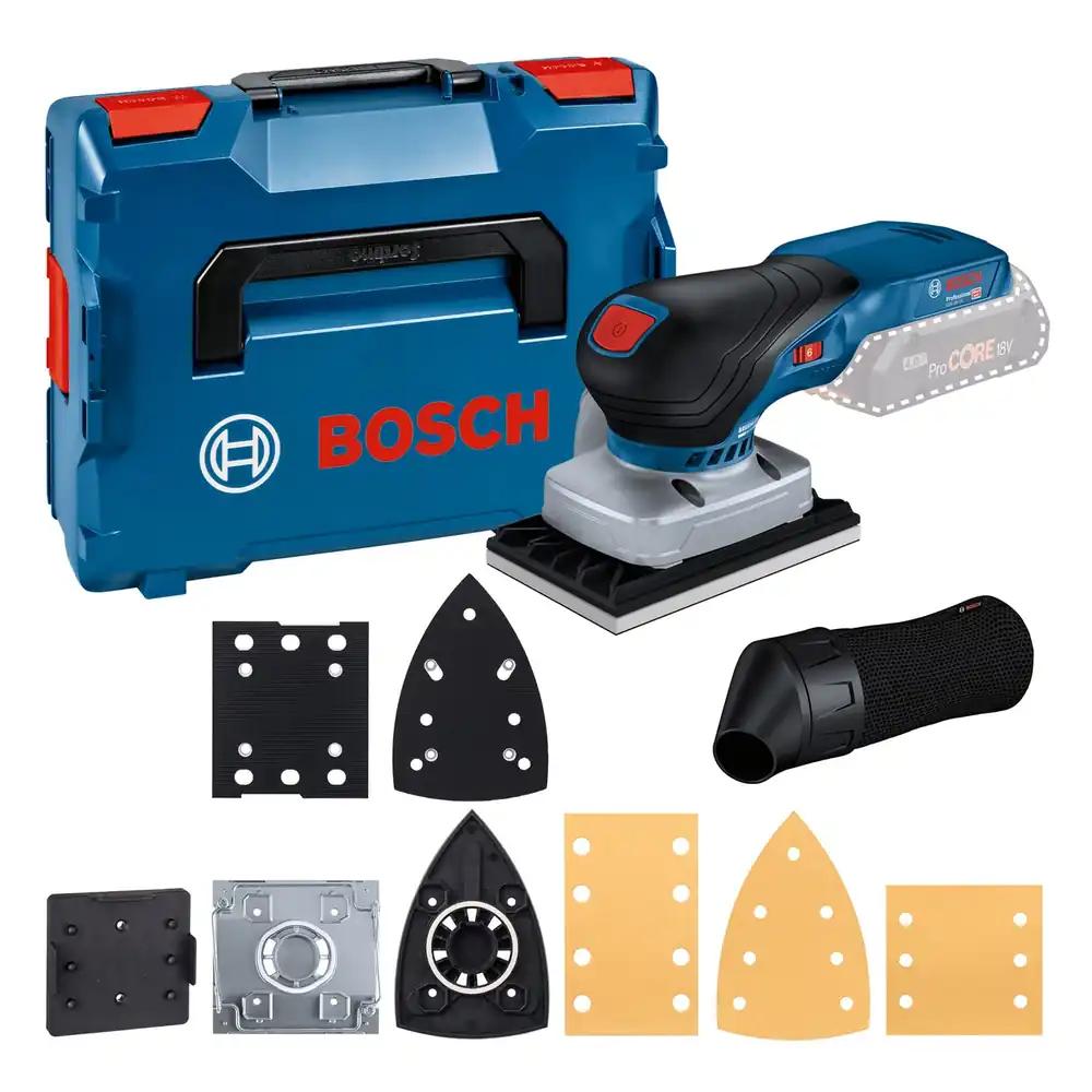 Bosch Professional 18V Süsteemi Aku Ekstsentriklihvija GSS 18V-13 (harjadeta mootor, tolmukott, 3 lihvimisplaati, 3 lihvpaberit, aukude tegemise tööriist, L-BOXX, ilma aku/laadijata)