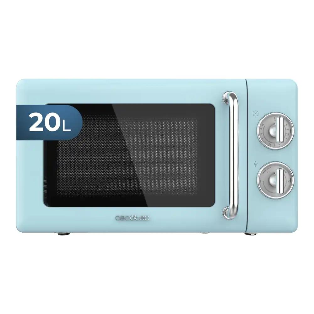 Cecotec ProClean 3010 Retro Blue mehaaniline mikrolaineahi, 20 L, 700 W, 6 võimsusastet, taimer kuni 30 min, sulatusrežiim, sinine vintage-disain, terasviimistlus