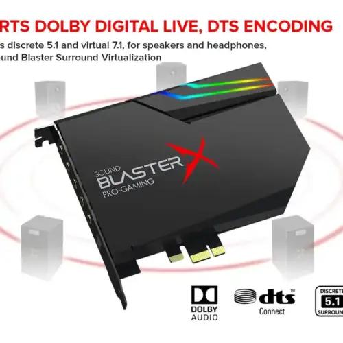 Creative Sound BlasterX AE-5 Plus SABRE32 kõrglahutusega PCI-e mänguhelikaart ja DAC