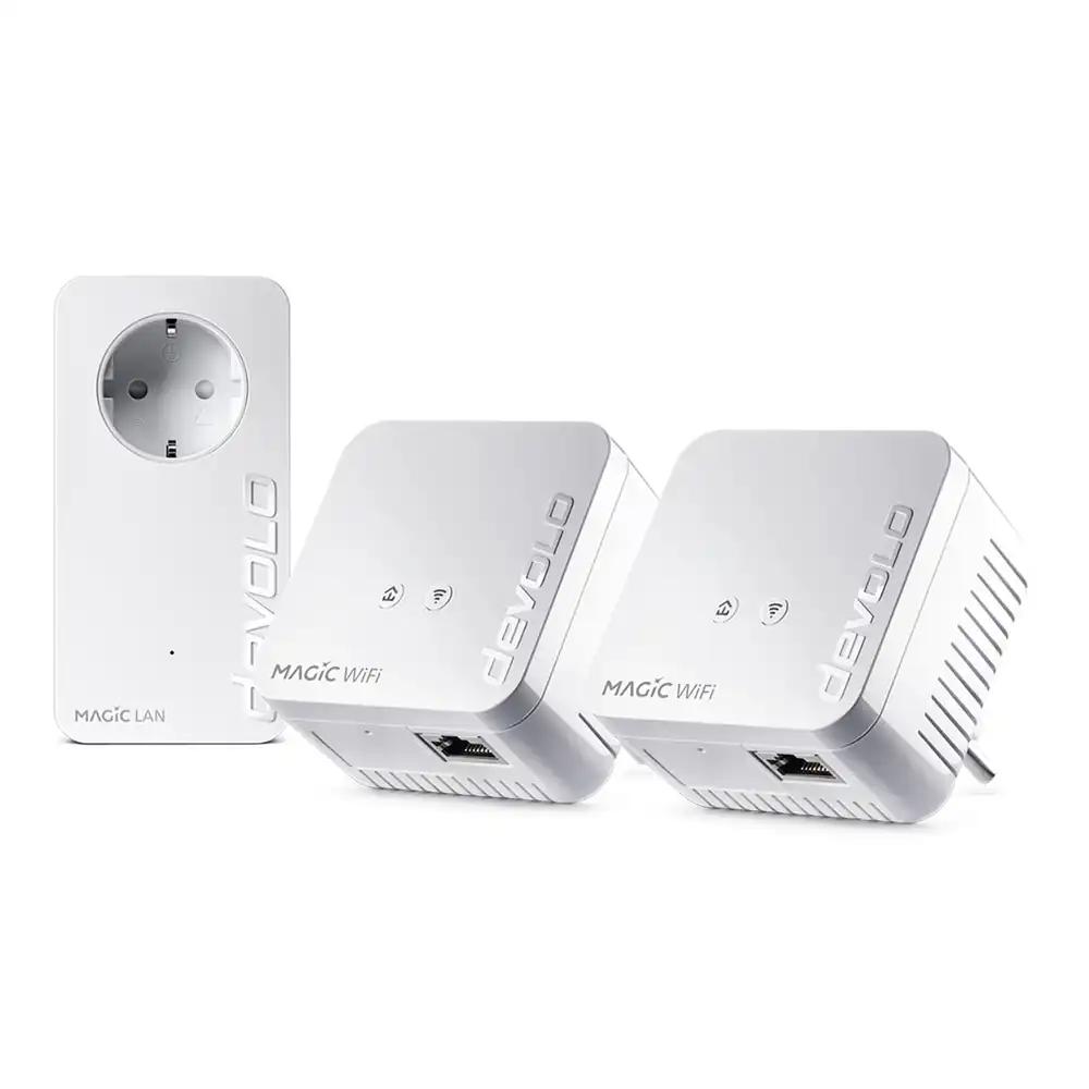 devolo Magic 1 WiFi mini Multiroom Kit, WiFi Powerline Adapter, kuni 1.200 Mbit/s, WiFi võimendi, 1x LAN port, dLAN 2.0, valge