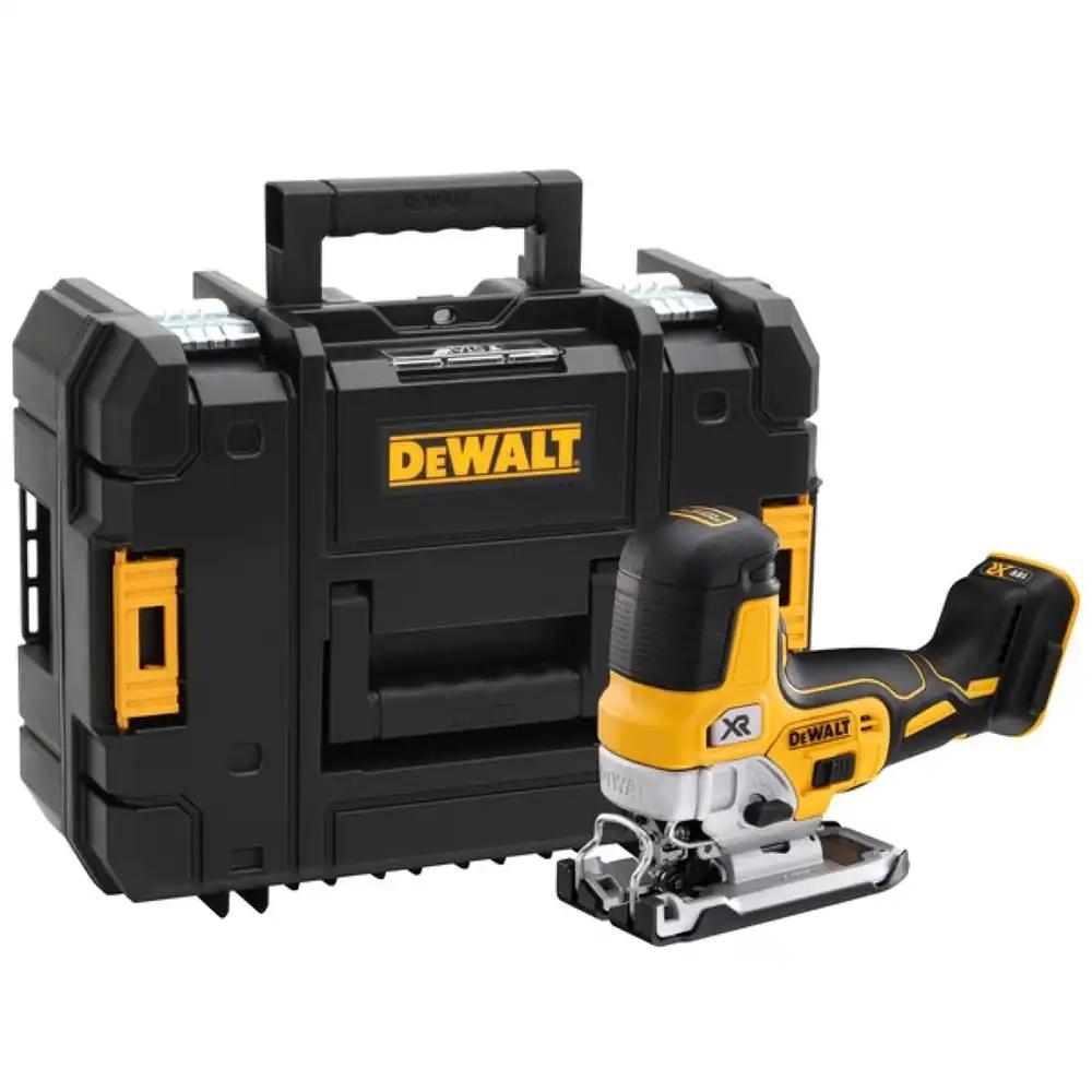 Dewalt 18V Aku-Pendelhub-Stichsaag DCS335NT (harjadeta, reguleeritav alumiiniumist survevalu saejalg, 3-astmeline pendelfunktsioon, kaasas tolmuadapter, saejala kaitse, TSTAK Box II, tarnitakse ilma akuta)