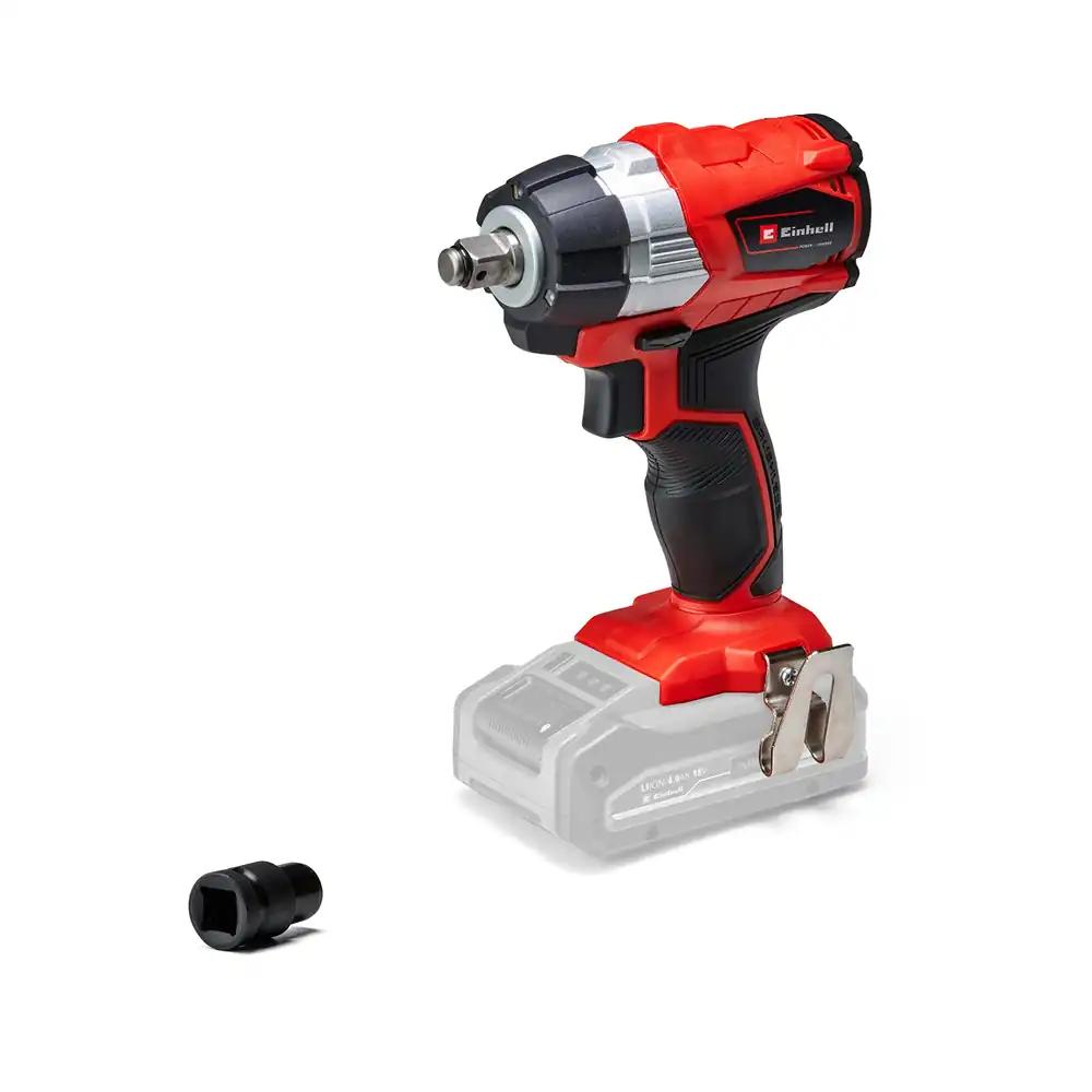 Einhell Professional akuga löökmutrikeeraja TP-CW 18 Li BL Solo Power X-Change (18 V, 215 Nm, harjadeta, välisnelikant kinnitusega, bittadapter, LED-valgustus, ilma akuta)