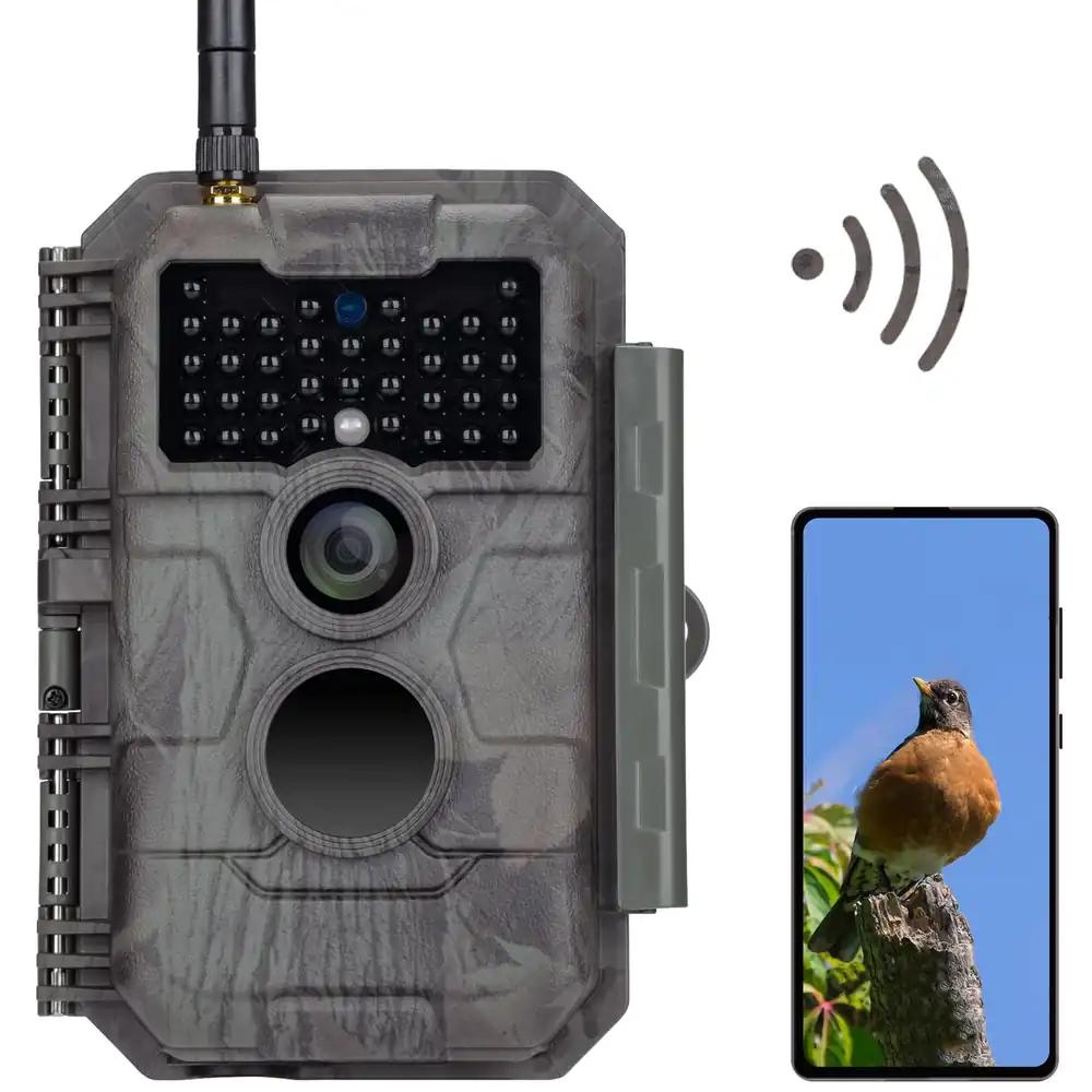 GardePro E6 rajakaamera WiFi antenniga, 48MP, 1296P, liikumisanduri ja öise nägemisega, No Glow infrapuna 940nm LEDid, IP66 veekindel, H.264 video, 110° laia vaatenurgaga, WiFi mobiiliülekanne