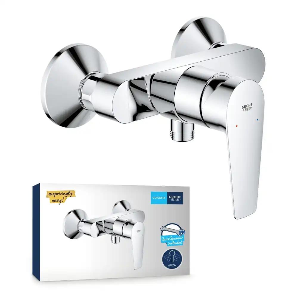 GROHE StartEdge – Ühekäepidemega dušisegisti (temperatuuripiirajaga, reguleeritava veevooluga, tagasivoolukaitsega, vastupidav), kroom, 24197001