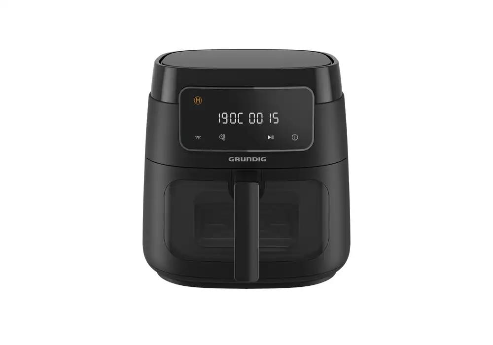 Grundig FRY 7320 kuumaõhufritüür, 7,6 l mahutavus, 1750 W, puutetundlik ekraan, suur vaatlusaken, temperatuuri ja aja reguleerimine, mittenakkuv kate, nõudepesumasinas pestav korv, must