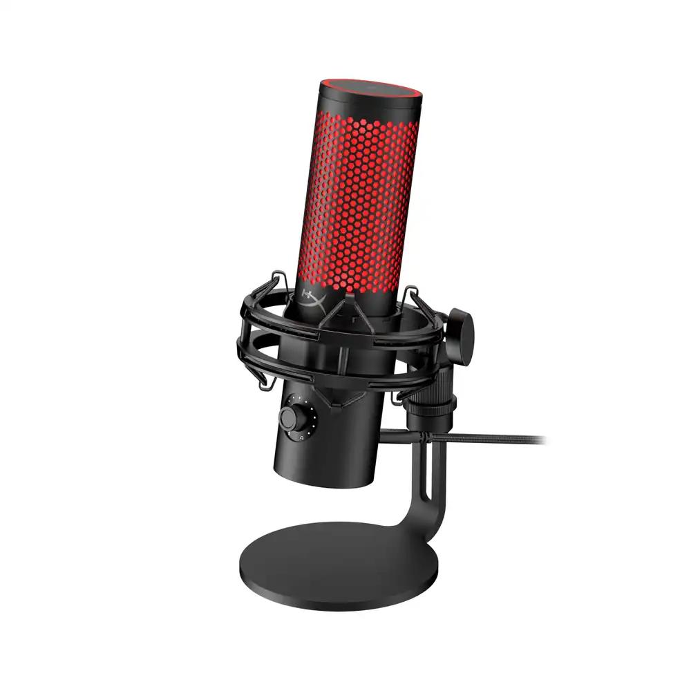 HyperX QuadCast 2, USB-mikrofon mängimiseks, voogedastuseks ja taskuhäälinguks, puudutusega vaigistamine, LED-valgustus, 24-bit/96-kHz salvestus, 4 suunakarakteristikat, vibratsioonisummutav kinnitus, must