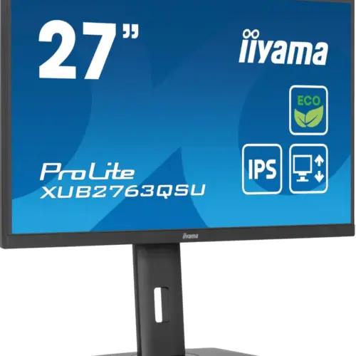 iiyama Prolite XUB2763QSU-B1 27" IPS LED-monitor WQHD 100Hz HDMI DP USB3.2 Slim-Line kõrgusreguleeritav Pivot Adaptive Sync must