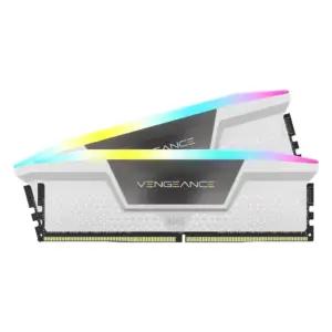 CORSAIR Vengeance RGB DDR5 RAM 32GB (2x16GB) 6000MHz CL30 Intel XMP iCUE ühilduv arvutimälu - Valge (CMH32GX5M2B6000C30W)