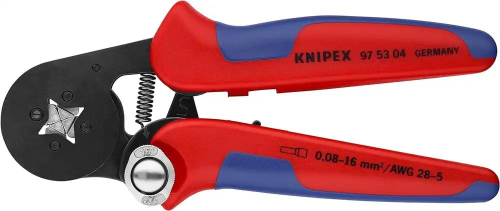 KNIPEX isereguleeruv pressitangid otsakestele külgsuunalise sisestamisega, mitmekomponentsed käepidemed, mustaks töödeldud, 180 mm, 97 53 04