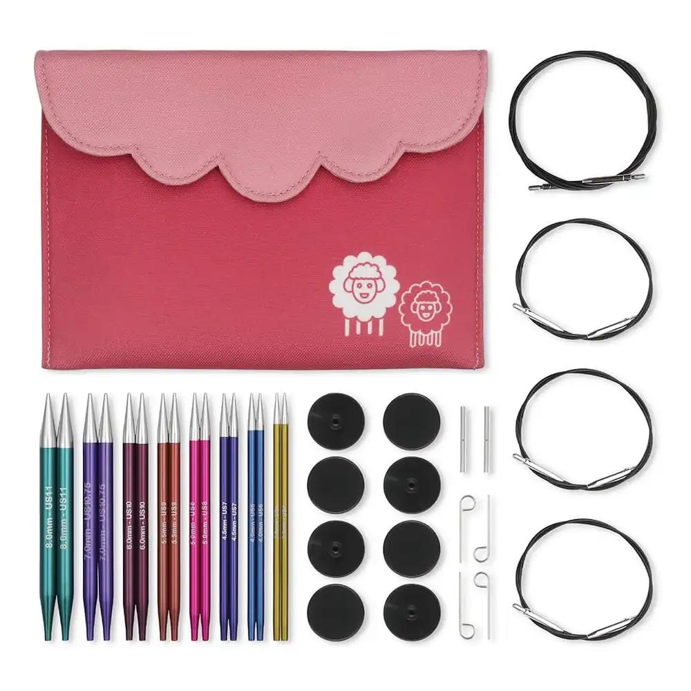 Vahetatavad ümmargused kudumisvardad KnitPro Deluxe komplekt, Zing, 3.50–8.00 mm