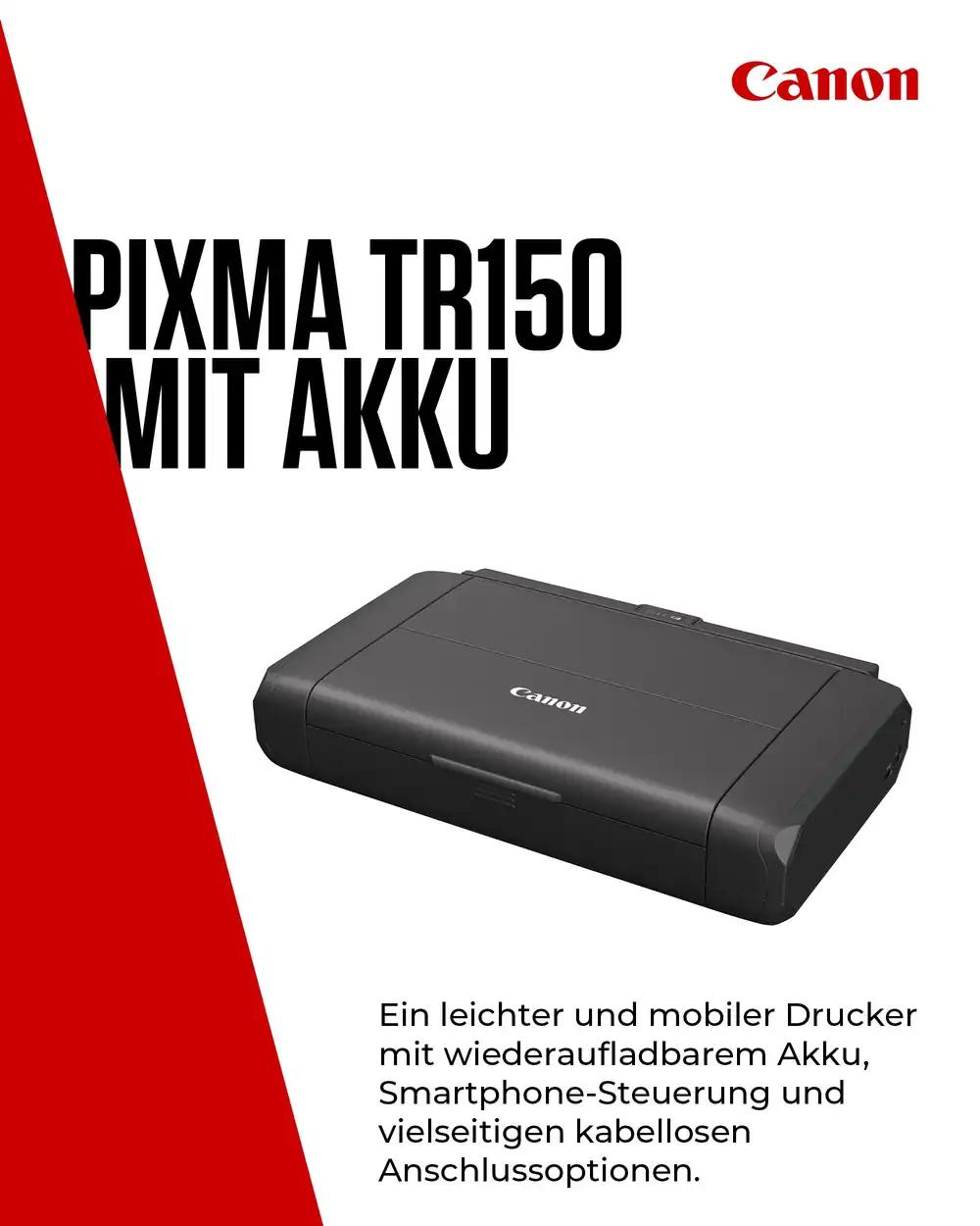 Canon PIXMA TR150 mobiilne tindiprinter akuga, WiFi, USB-C, OLED-ekraan, must, pilt 2