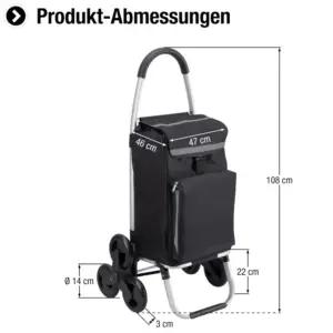 Meister ostukäru 54 l + 5 l külmakott, 3+3 ratast, eemaldatav vihmakindel kott, kokkupandav, pilt 2