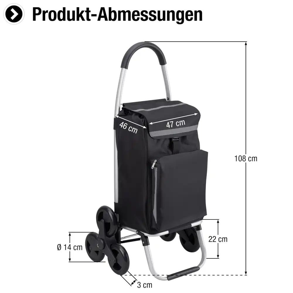 Meister ostukäru 54 l + 5 l külmakott, 3+3 ratast, eemaldatav vihmakindel kott, kokkupandav, pilt 2
