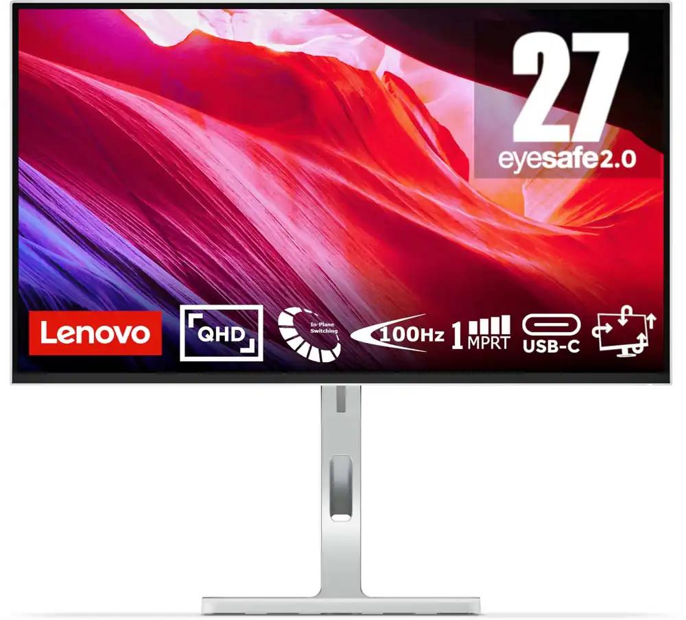 Lenovo L27h-4A | 27″ QHD Monitor | 2560×1440 | 100Hz | 350 nitti | 1ms reaktsiooniaeg | IPS-paneel | USB-C | USB-A | HDMI | DisplayPort | VESA MediaSync | sisseehitatud kõlarid | matt ekraan | 5,9kg | hall