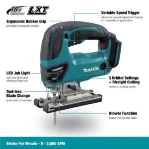 Makita DJV180Z 18 V Li-ion akuga tikksaag - ainult seade ilma tarvikuteta (ilma aku