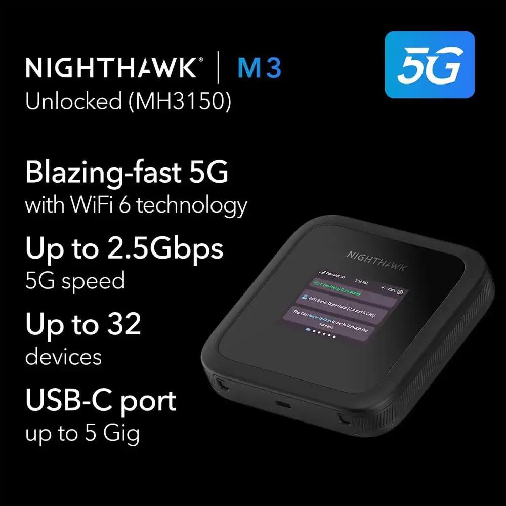 NETGEAR Nighthawk M3 (MH3150) 5G mobiilne WiFi 6 ruuter SIM-kaardiga, kuni 3,6 Gbit/s, pilt 2