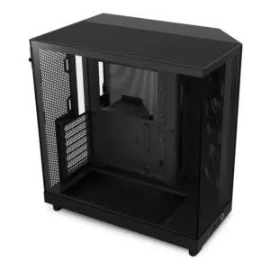 NZXT H6 Flow | CC-H61FB-01 | Kompaktne Mid-Tower kahekambriline arvutikorpus | Panoraamvaatega klaaspaneelid | Suure jõudlusega õhuvoolupaneelid | 3 x 120 mm ventilaatorit | Must