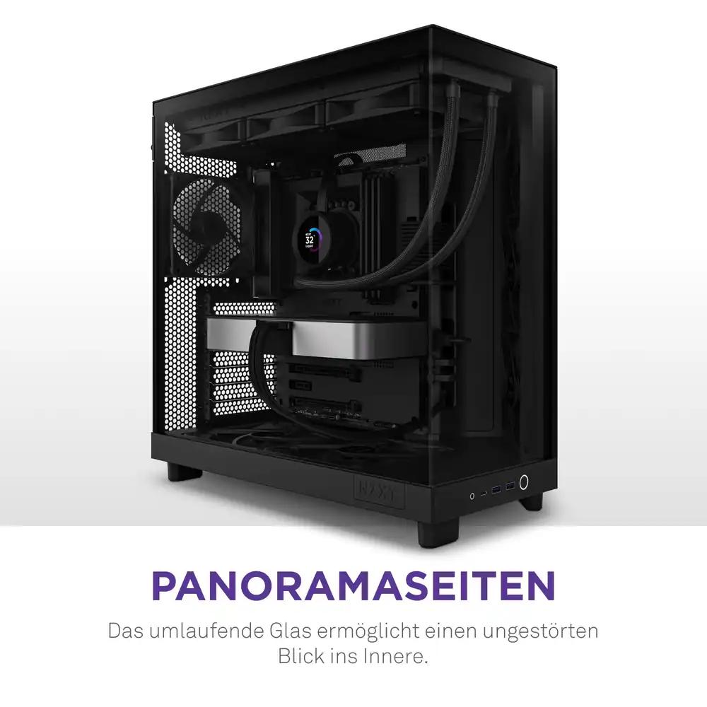 NZXT H6 Flow kahekambriline Mid-Tower arvutikorpus, 3 x 120 mm ventilaatorit, must, pilt 2